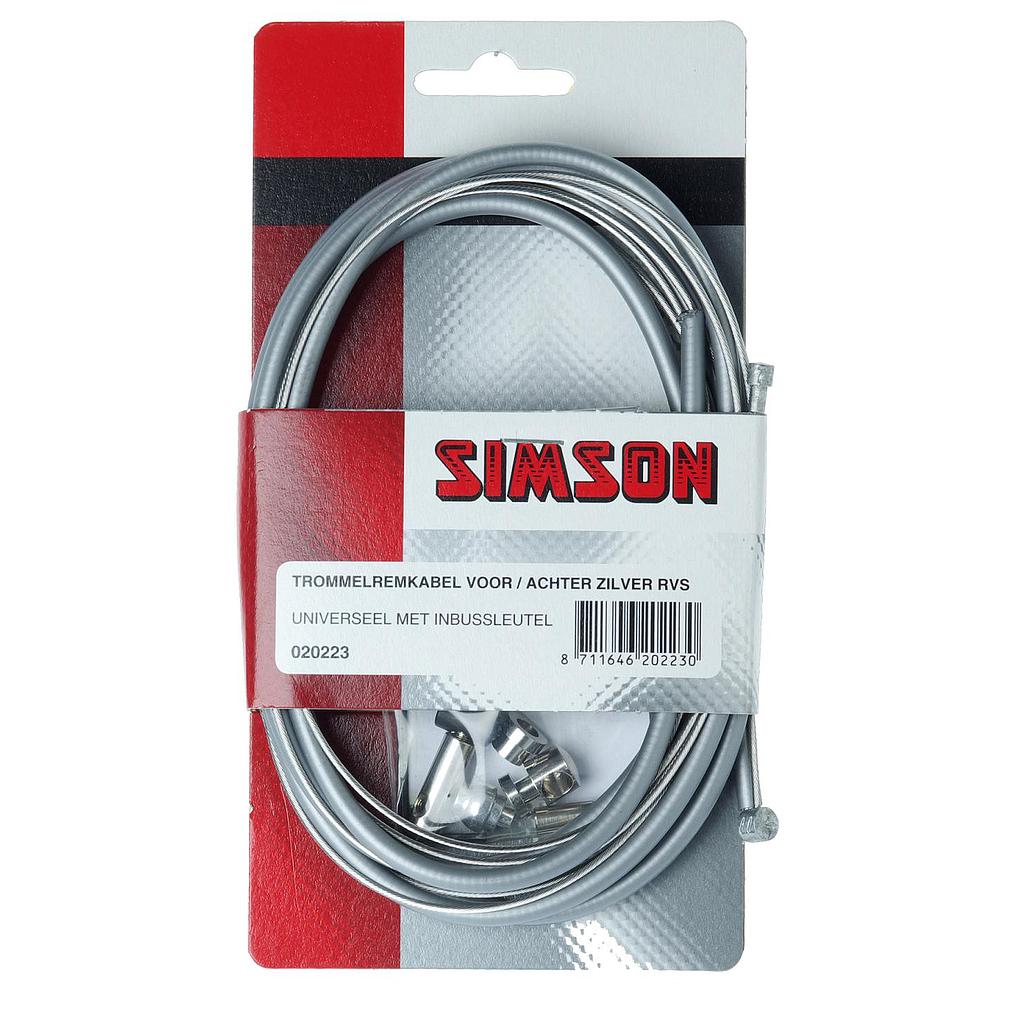 SIMSON - 020223 Trommelremkabelset voor/achter - SIMSON - 020223